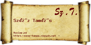 Száz Tamás névjegykártya