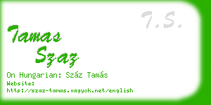 tamas szaz business card